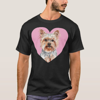 Camiseta Yorkshire Terrier Día de San Valentín Pink Hearkie