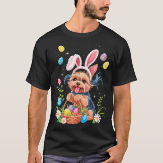 Camiseta Yorkshire Terrier Dog Easter Egg Hunting Basket
