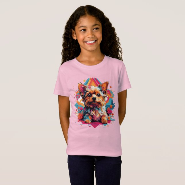 Camiseta Yorkshire Terrier: Encantador Yorkie Cudvelas (Anverso completo)