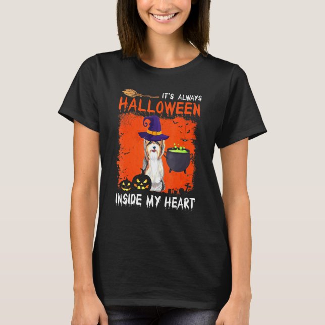 Camiseta Yorkshire Terrier Es Siempre Halloween Dentro De M (Anverso)
