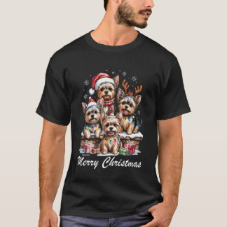 Camiseta Yorkshire Terrier Feliz Navidad Divertido Perro Yo