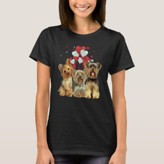 Camiseta Yorkshire Terrier Heart Love Valentine Balloon