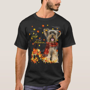 Camiseta Yorkshire Terrier Hola Otoño Por Perro Lover Graci