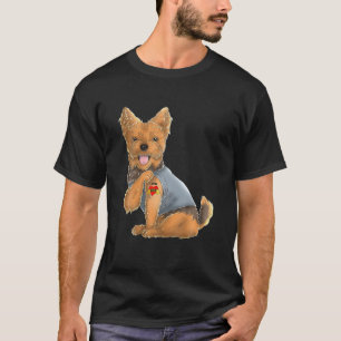 Camiseta Yorkshire Terrier I Love Mom Tattoo Dog Yorkie Mot