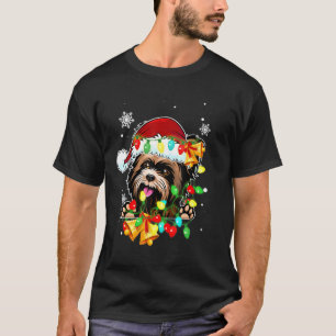 Camiseta Yorkshire Terrier ilumina perro de Navidad