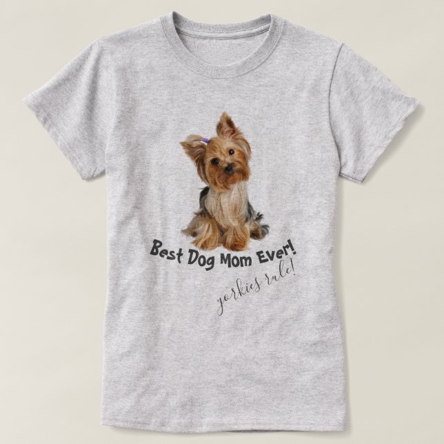 Camiseta Yorkshire Terrier Mejor Madre Perro (Diseño del anverso)