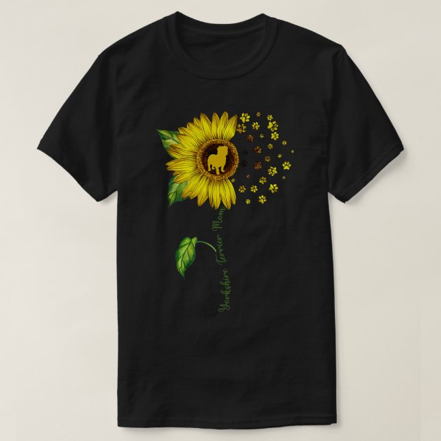 Camiseta Yorkshire Terrier Mom Sunflower Gifts Dog Mom Mama (Diseño del anverso)