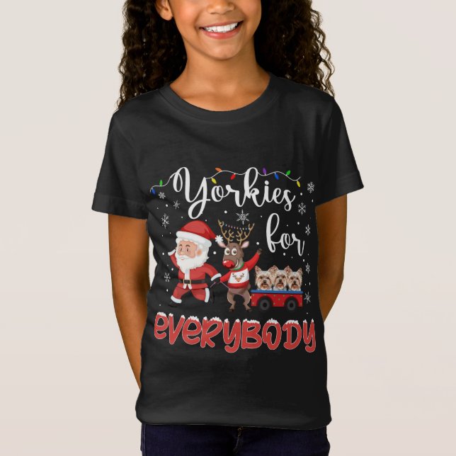 Camiseta Yorkshire Terrier Navidades Yorkies Para Todos (Anverso)