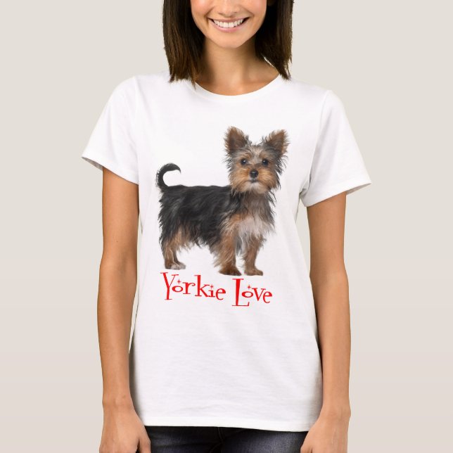 Camiseta Yorkshire Terrier Perro Perro Perro Red Love Ladie (Anverso)