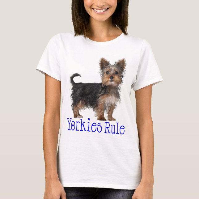 Camiseta Yorkshire Terrier Perro porcino Yorkies gobierna l (Anverso)