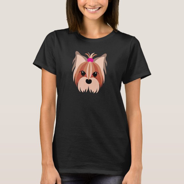 Camiseta Yorkshire Terrier Perro Rosa Yorkie Retro (Anverso)
