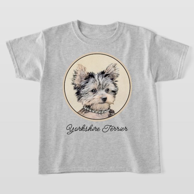 Camiseta Yorkshire Terrier Puppy Pintando Arte Original De  (Distribución)