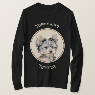 Camiseta Yorkshire Terrier Puppy Pintando Arte Original De 