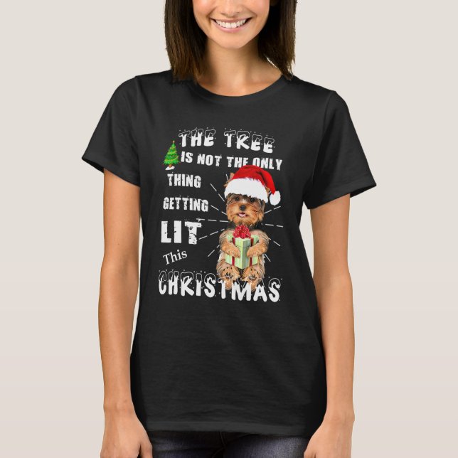 Camiseta Yorkshire Terrier Santa Cap (Anverso)