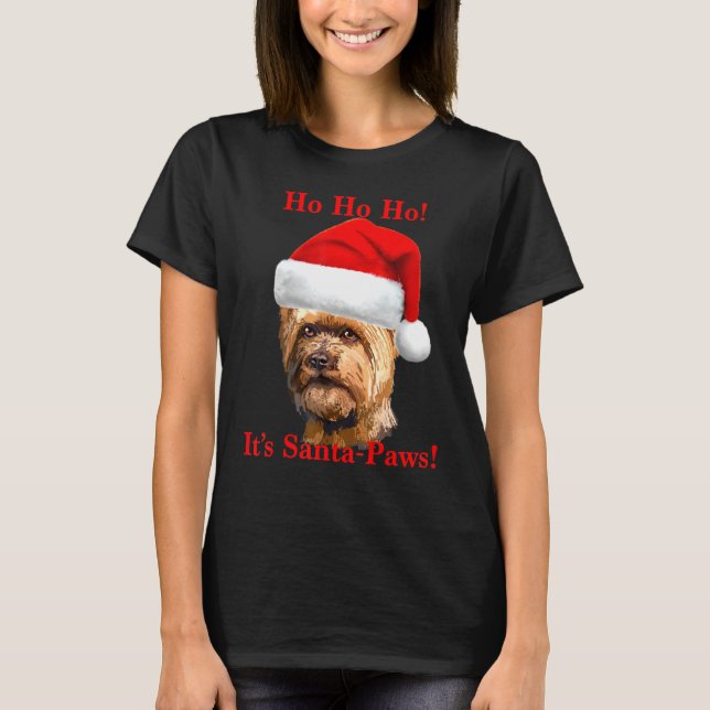 Camiseta Yorkshire Terrier Santa Paws (Anverso)