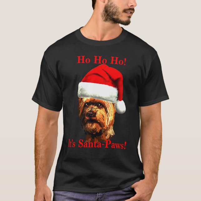 Camiseta Yorkshire Terrier Santa Paws (Anverso)