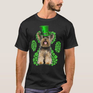 Camiseta Yorkshire Terrier Shamrock Paw Clovers St Patrick