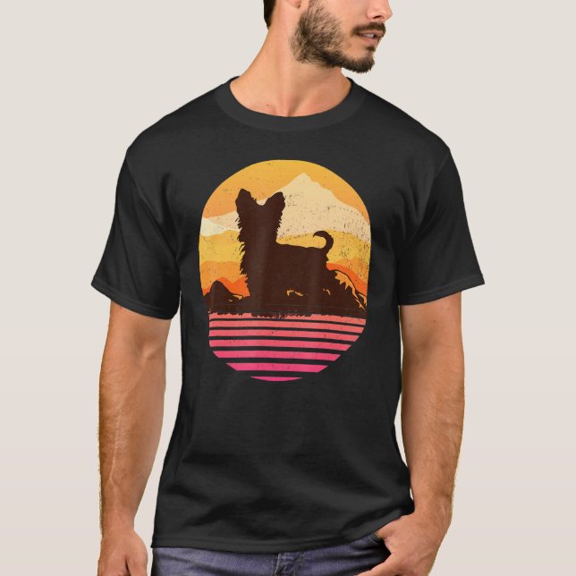 Camiseta Yorkshire Terrier Sun Mountain Vintage Retro (Anverso)