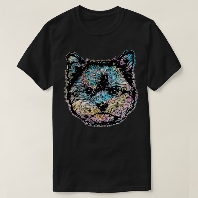 Camiseta Yorkshire Terrier Tie Dye (Diseño del anverso)