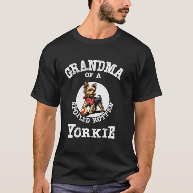 Camiseta Yorkshire Terrier Yorkie Grandmother Grandma Gift (Anverso)