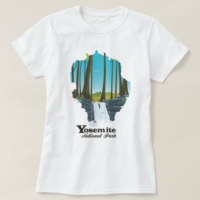 Camiseta Yosemite National Park USA Map (Diseño del anverso)