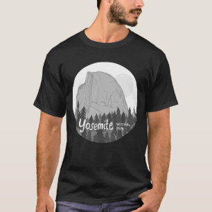 Camiseta Yosemite Parque Nacional Mitad Cima Grayscale