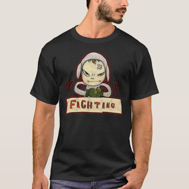 Camiseta yoshitomo nara. ¡Luchando! somos punks esenciales  (Anverso)