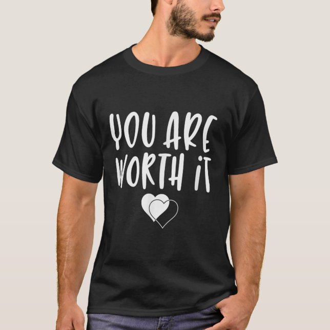 Camiseta You Are Worth It Cute Motivational Women Hearts De (Anverso)