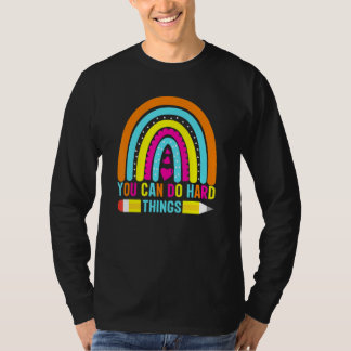 Camiseta You Can Do Hard Things   Vintage Motivational Teac