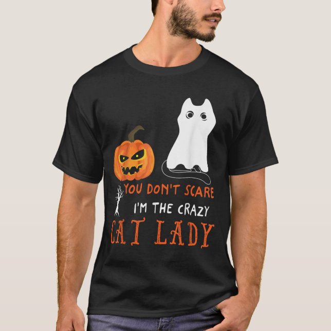 Camiseta You Don't E Me I'm The Crazy Cat Lady Funny Hallow (Anverso)