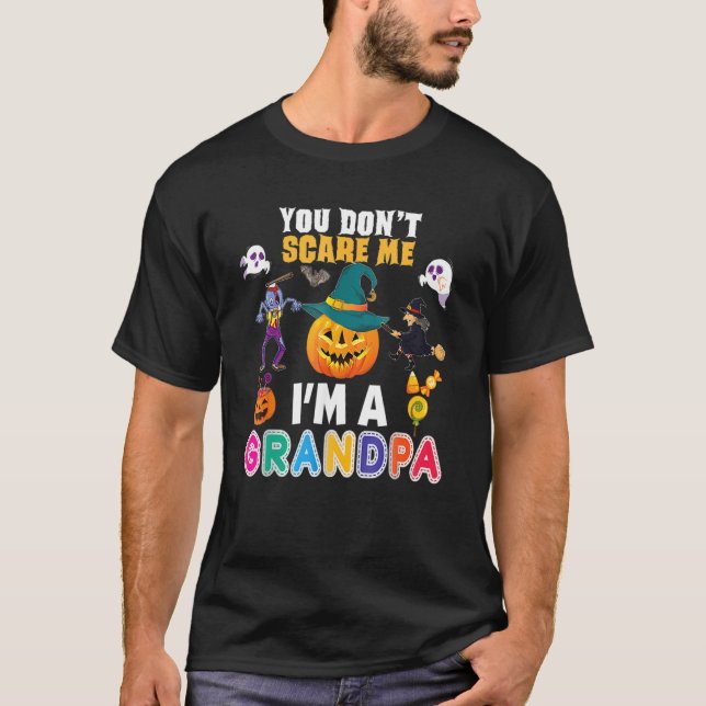 Camiseta You Don't Scare Me I'm A Grandpa  Halloween Pumpki (Anverso)
