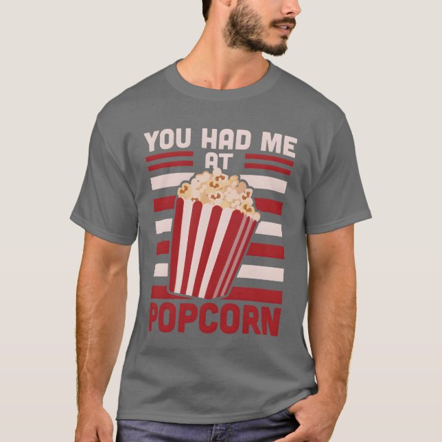 Camiseta You Had Me At Popcorn retro (Anverso)