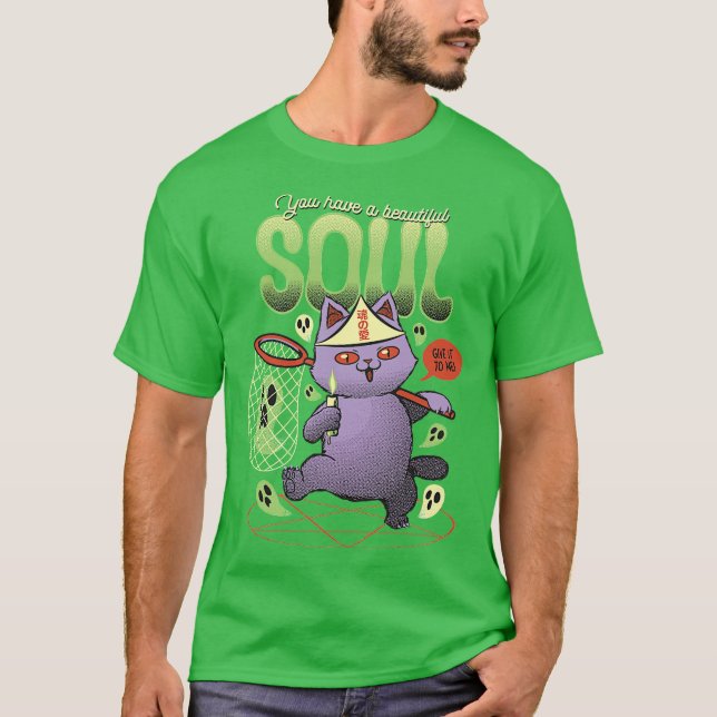 Camiseta You Have A Beautiful Soul Give It To Me Purple Cat (Anverso)