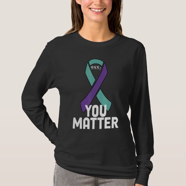 Camiseta You Matter 988 Suicide Prevention Awareness Ribbon (Anverso)