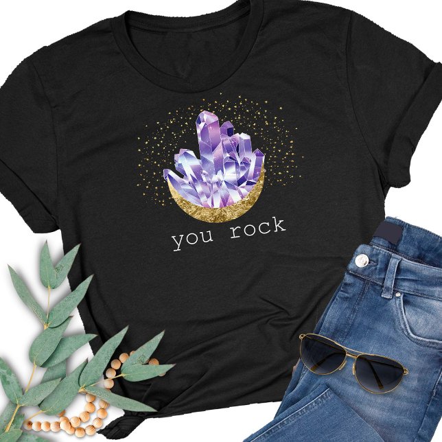 Camiseta You Rock Amethyst Crystals Mystical Watercolor (Subido por el creador)