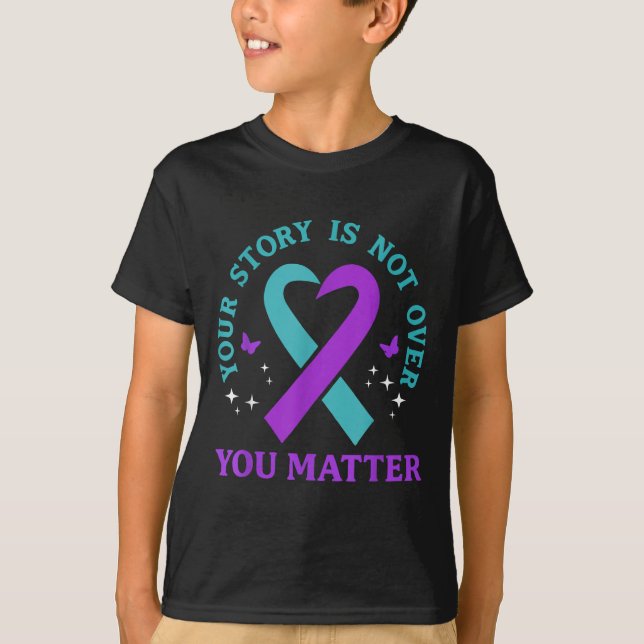 Camiseta You Story Is Not Over Ribbon Mental Health Women  (Anverso)