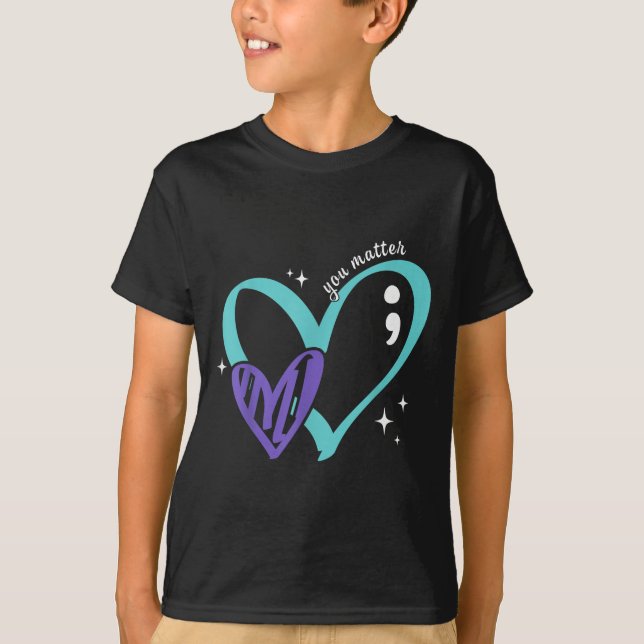 Camiseta You Suicide Prevention Awareness Teal &amp; Purple (Anverso)