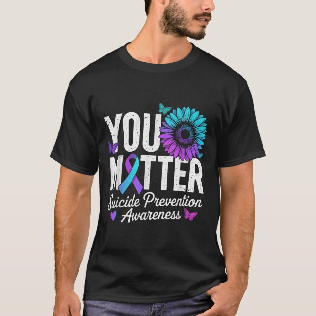 Camiseta You Suicide Prevention Awareness Teal &amp; Purple (Anverso)