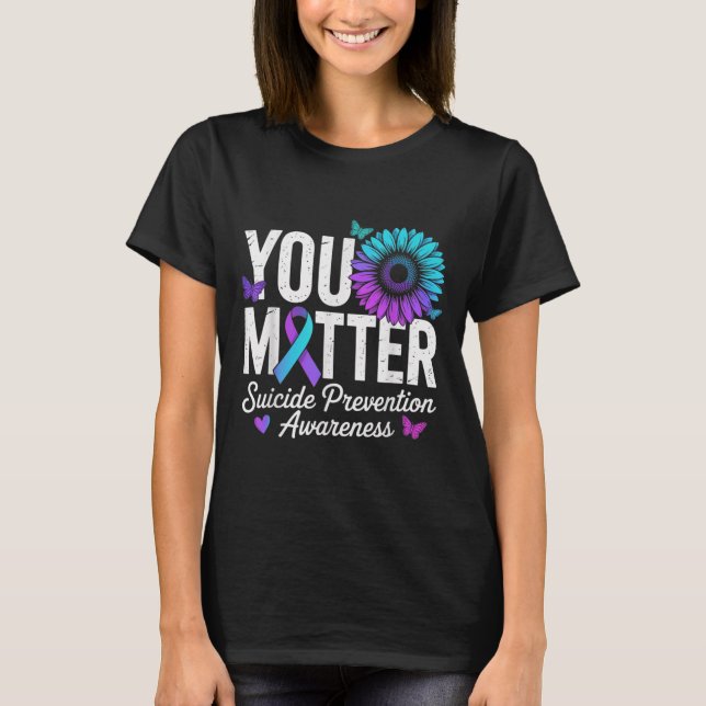 Camiseta You Suicide Prevention Awareness Teal &amp; Purple (Anverso)