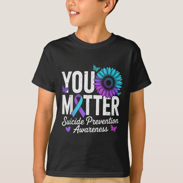 Camiseta You Suicide Prevention Awareness Teal &amp; Purple (Anverso)