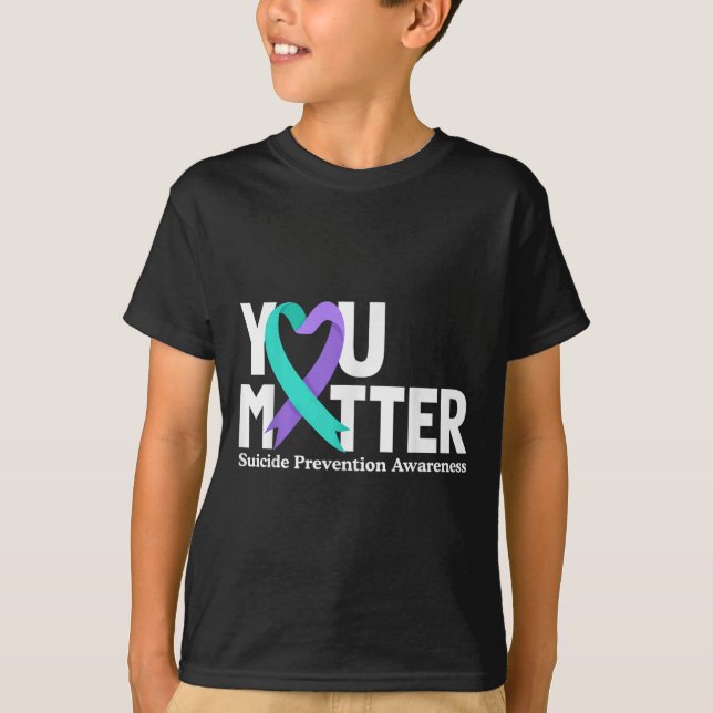 Camiseta You Suicide Prevention Awareness Teal &amp; Purple (Anverso)