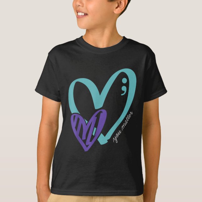 Camiseta You Suicide Prevention Awareness Teal Purple Heart (Anverso)