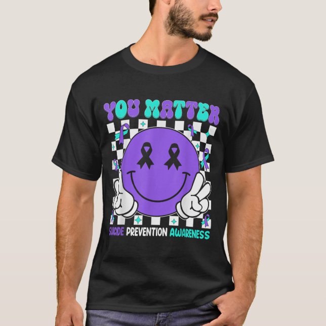 Camiseta You Suicide Prevention Awareness Teal Purple Ribbo (Anverso)