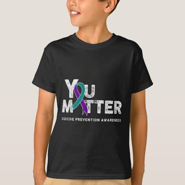 Camiseta You Suicide Prevention Month Gift Teal Purple Ribb (Anverso)
