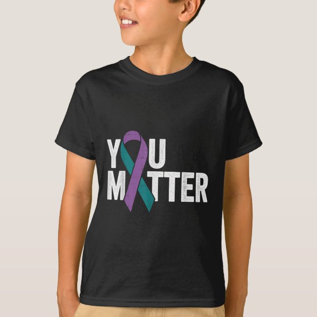 Camiseta You - Suicide Prevention Teal Purple Awareness Rib (Anverso)