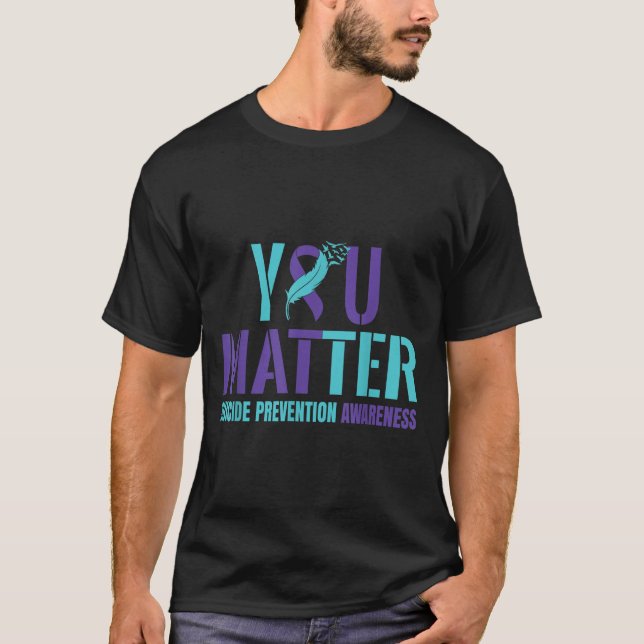 Camiseta You - Suicide Prevention Teal Purple Awareness Rib (Anverso)