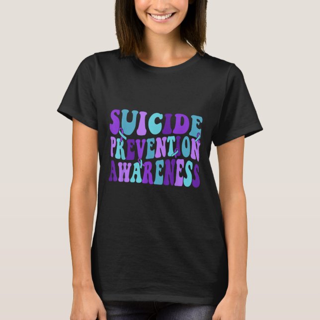 Camiseta You Suicide Prevention Teal Purple Awareness Ribbo (Anverso)