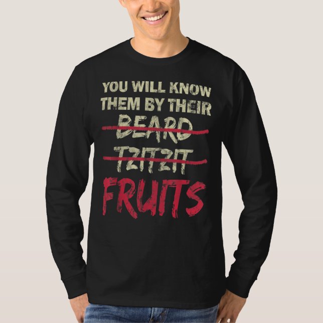 Camiseta You Will Know Them By Their Beard Tzitzit Fruits (Anverso)