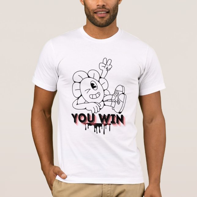 Camiseta You Win Cartoon Tee – Fun Retro Gaming Victory  (Anverso)