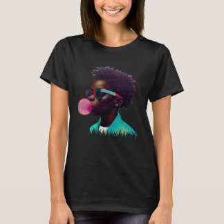 Camiseta Young Black Boy Joy Bubble Gum Fun African Melanin